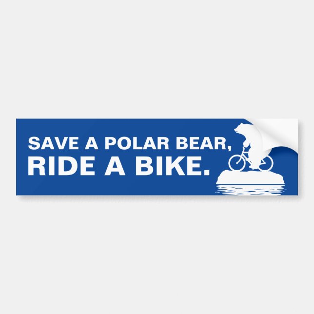 SAVE A POLAR BEAR, RIDE A BIKE. Bumper Sticker (Front)