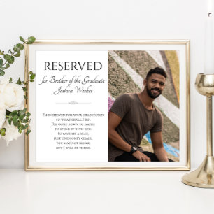Save A Seat Brother of Graduate Photo Memorial Poster