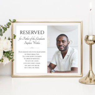 Save A Seat Father of Graduate Photo Graduation Poster