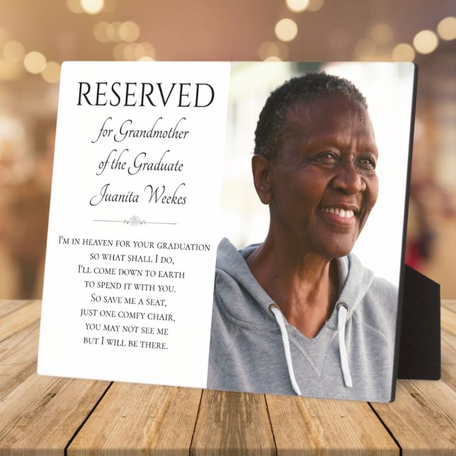 Save A Seat Grandmother of the Graduate Memorial Plaque (Creator Uploaded)