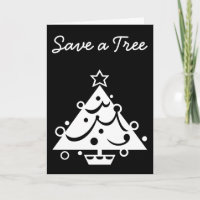 Save a Tree Christmas Tree Star Black and White