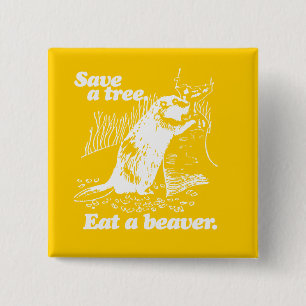 SAVE A TREE - WHITE -.png 15 Cm Square Badge