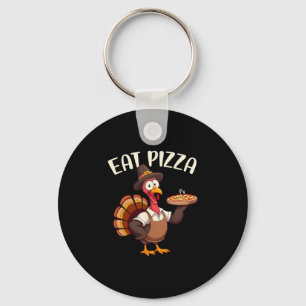 Save A Turkey Eat Pizza Funny Thanksgiving Men Wom Key Ring