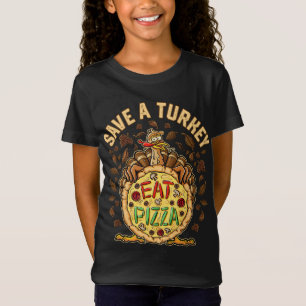 Save A Turkey Eat Pizza Thanksgiving Funny Quotes T-Shirt