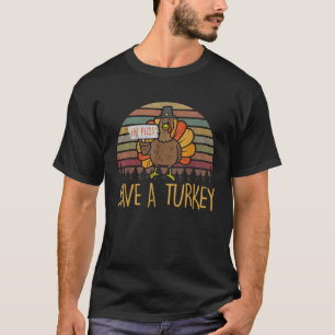 Save a Turkey Eat Pizza Thanksgiving Shirt Kids Ad