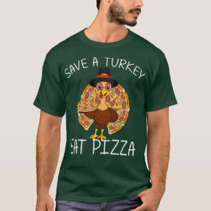 Save A Turkey Eat Pizza Thanksgivingkids Adult Veg T-Shirt