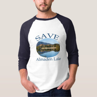 Save Almaden Lake Baseball T with website on back T-Shirt