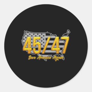 Save America Again Trump 2024 Patriotic American  Classic Round Sticker