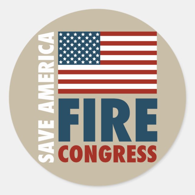 Save America Fire Congress Classic Round Sticker (Front)