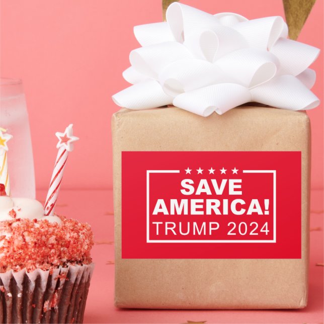 Save America Trump 2024 Rectangular Sticker (Party)
