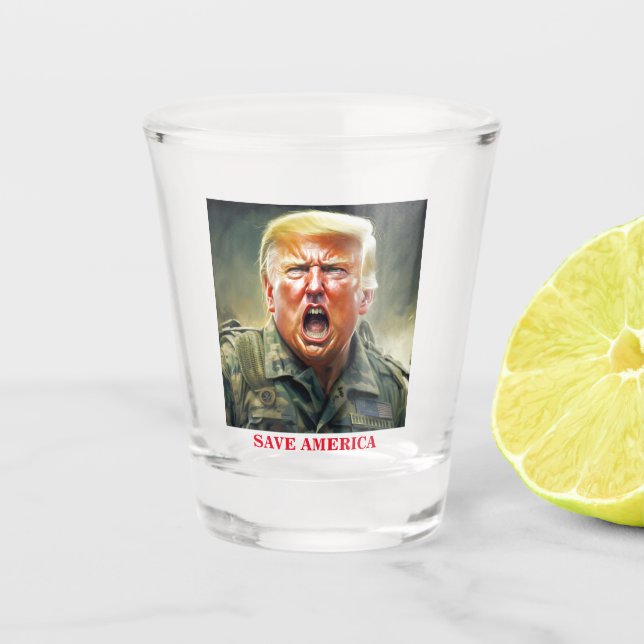 Save America with Trump - United We Stand  Shot Glass (Front)