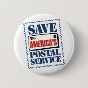 Save America's Postal Service 6 Cm Round Badge