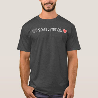 save animals animal elephant heart animal ware ret T-Shirt