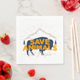 Save Animals Eat People Napkin