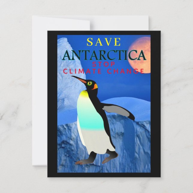 Save Antarctica Emperor Penguin Full Moon Glacier  (Front)
