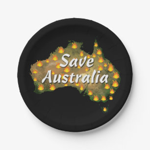 Save Australia From Bushfire Disaster Paper Plate