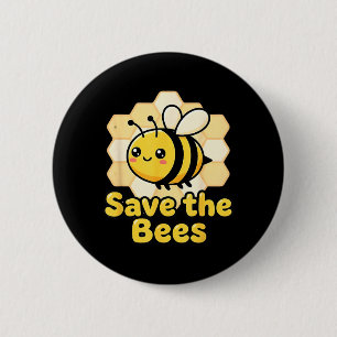 Save Bees Cute Bee Honeycomb Environmental Earth 6 Cm Round Badge