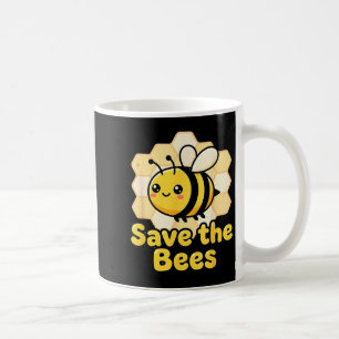 Save Bees Cute Bee Honeycomb Environmental Earth Coffee Mug