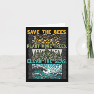 Save Bees Plant Trees Clean Seas Environmental Pro Card