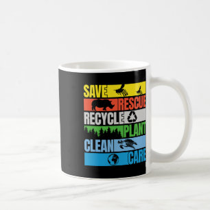 Save Bees Rescue Animals Clean Seas Earth Day Coffee Mug