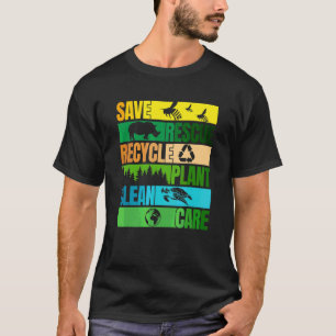 Save Bees Rescue Animals Recycle Plan Clean Earth  T-Shirt