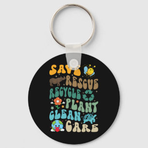 Save Bees Rescue Animals Recycle Plastic Earth Day Key Ring