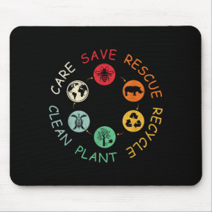 Save Bees Rescue Animals Recycle Plastic Earth Day Mouse Pad