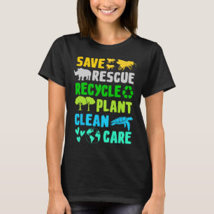 Save Bees Rescue Animals Recycle Plastic Earth Day T-Shirt