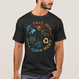 Save Bees Rescue Animals Recycle Plastic Earth T-Shirt
