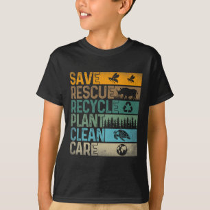 Save Bees Rescue Animals Recycle Plastics Fun Eart T-Shirt