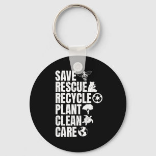 Save Bees Rescue Animals Recycle Plastict Earth Da Key Ring