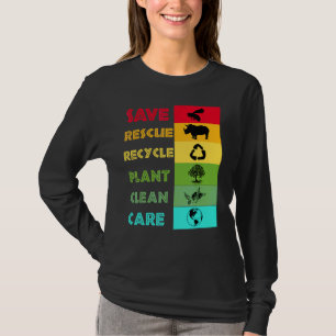 Save Bees Rescue Animals Recycle Plastict Earth Da T-Shirt