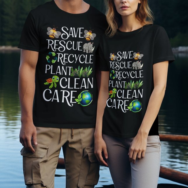 Save Bees Rescue Animals Recycle Plastict T-Shirt (Creator Uploaded)
