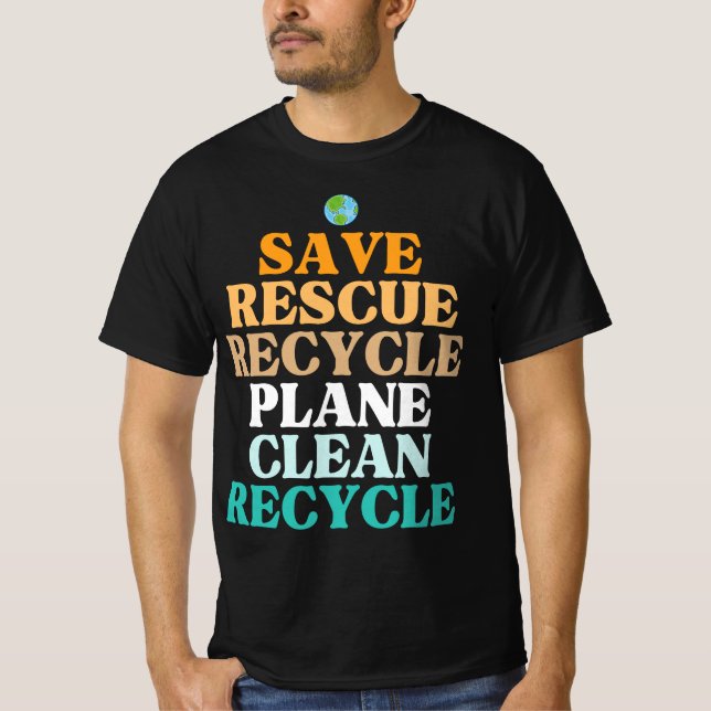 Save Bees Rescue Animals Recycle  T-Shirt (Front)