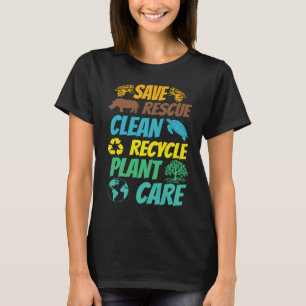 Save Bees Rescue Animals Recycled Plastic Earth Da T-Shirt