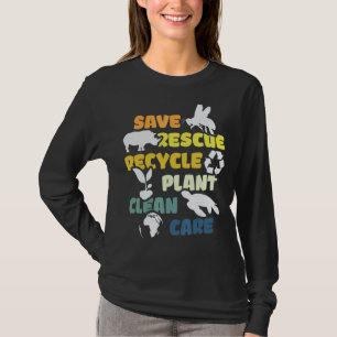 Save Bees Rescue Animals Recycled Plastic Earth Da T-Shirt