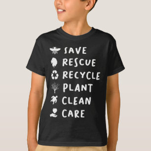 Save Bees Rescue Lions Recycle Plastic Save Our Ea T-Shirt