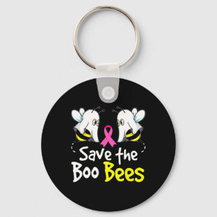 Save Boo Bees Fun Breast Cancer Awareness Hallowee Key Ring