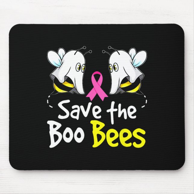 Save Boo Bees Fun Breast Cancer Awareness Hallowee Mouse Pad (Front)