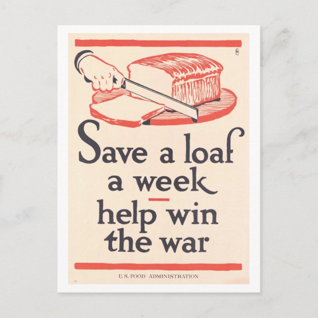 Save Bread War Poster Postcard (Front)