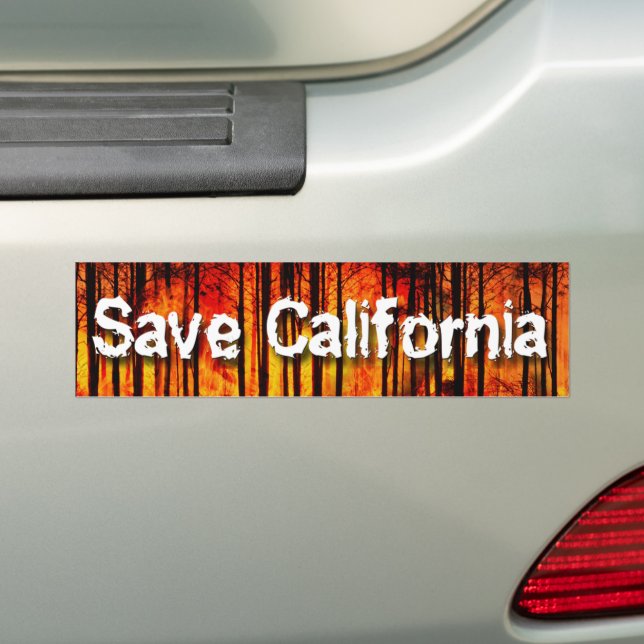 Save California from Wildfir Bumper Sticker (On Car)