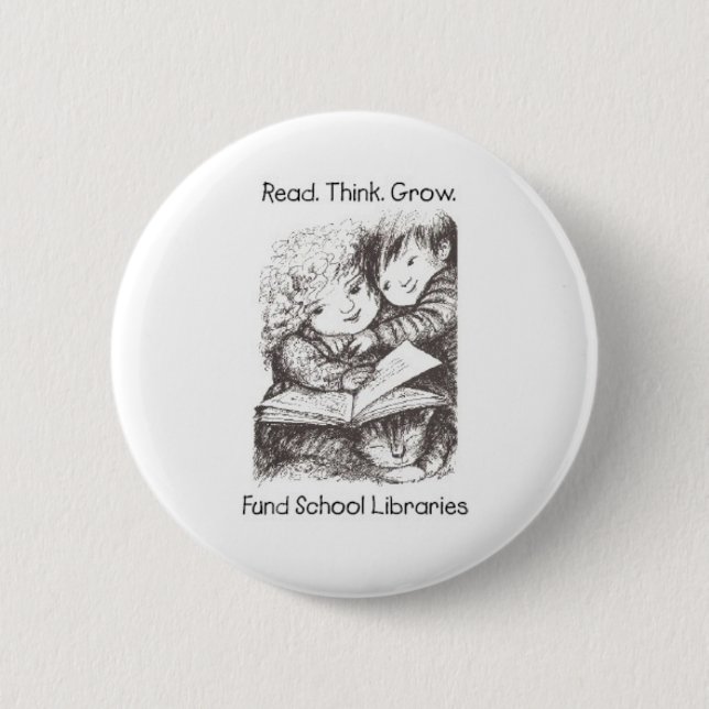 Save California School Libraries - Aliki B & W 6 Cm Round Badge (Front)