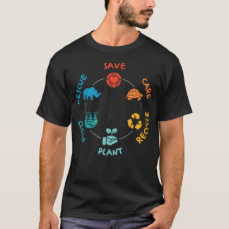 Save Care Recycle Clean Plant (Earth T-Shirt