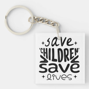 Save Children, Save Lives Favor Tags Key Ring