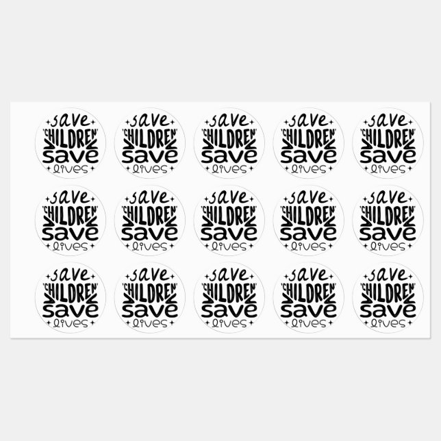 Save Children, Save Lives Favour Tags (Sheet)