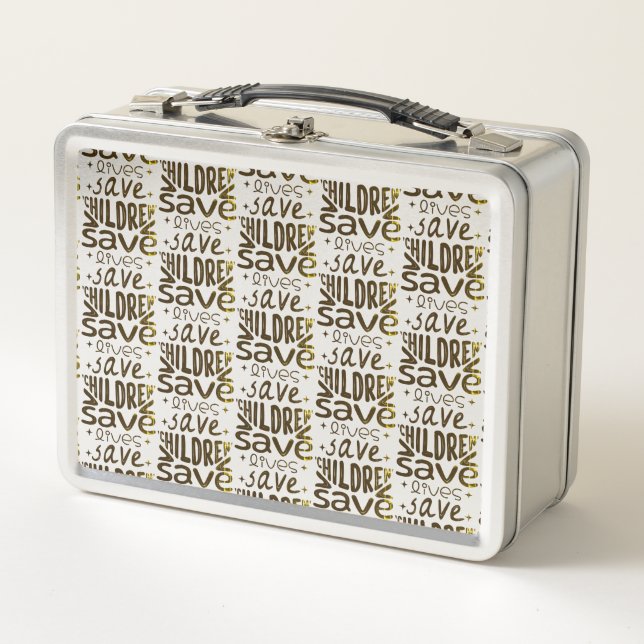 Save Children, Save Lives Metal Lunch Box (Front)