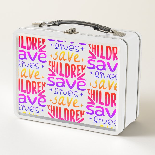 Save Children, Save Lives Metal Lunch Box (Front)