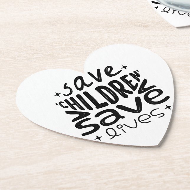 Save Children, Save Lives Paper Coaster (Angled)