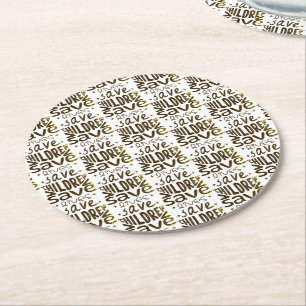 Save Children, Save Lives Round Paper Coaster