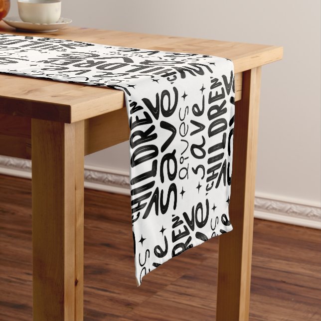 Save Children, Save Lives Short Table Runner (In Situ)